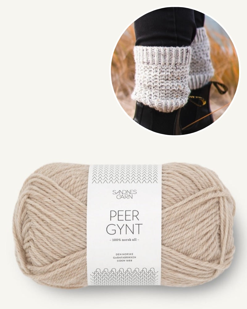 Garnpaket Ankle Cozies mit Peer Gynt in beige
