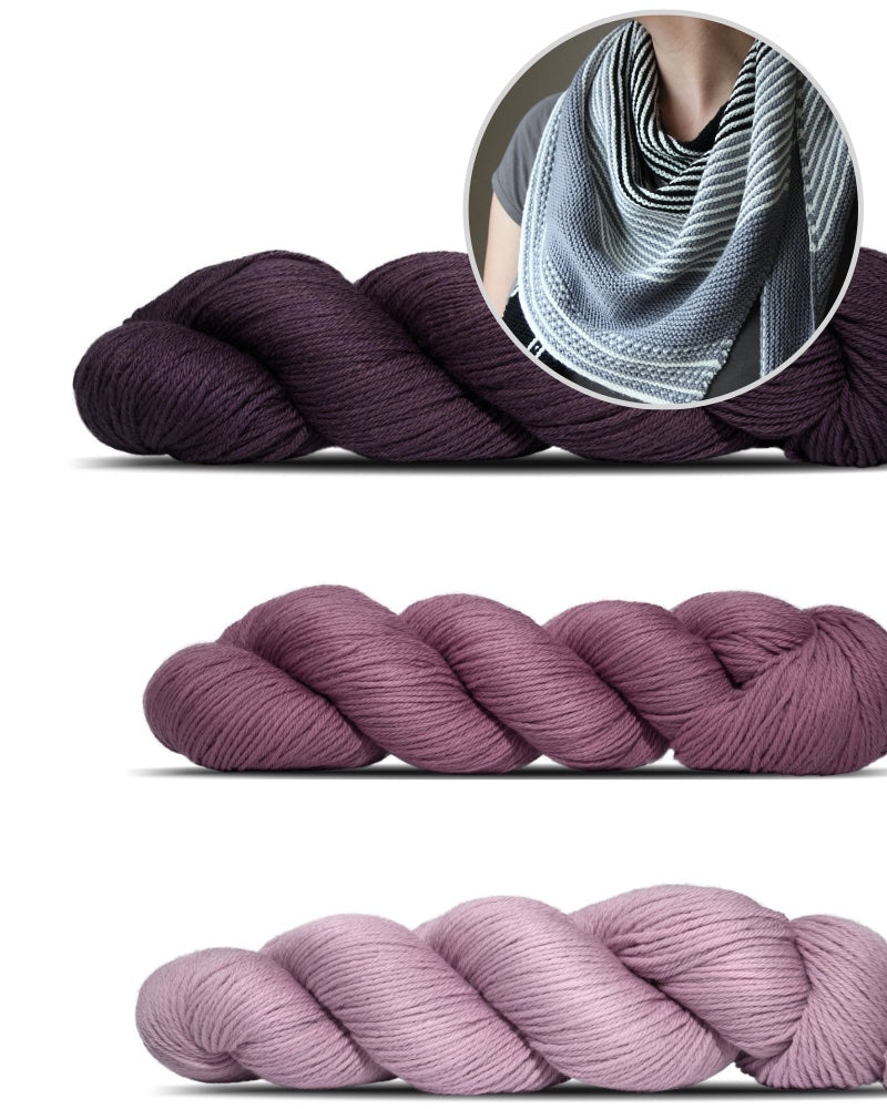 Drachenfels Tuch | feine Streifen aus Cheeky Merino Joy von Rosy Green Wool