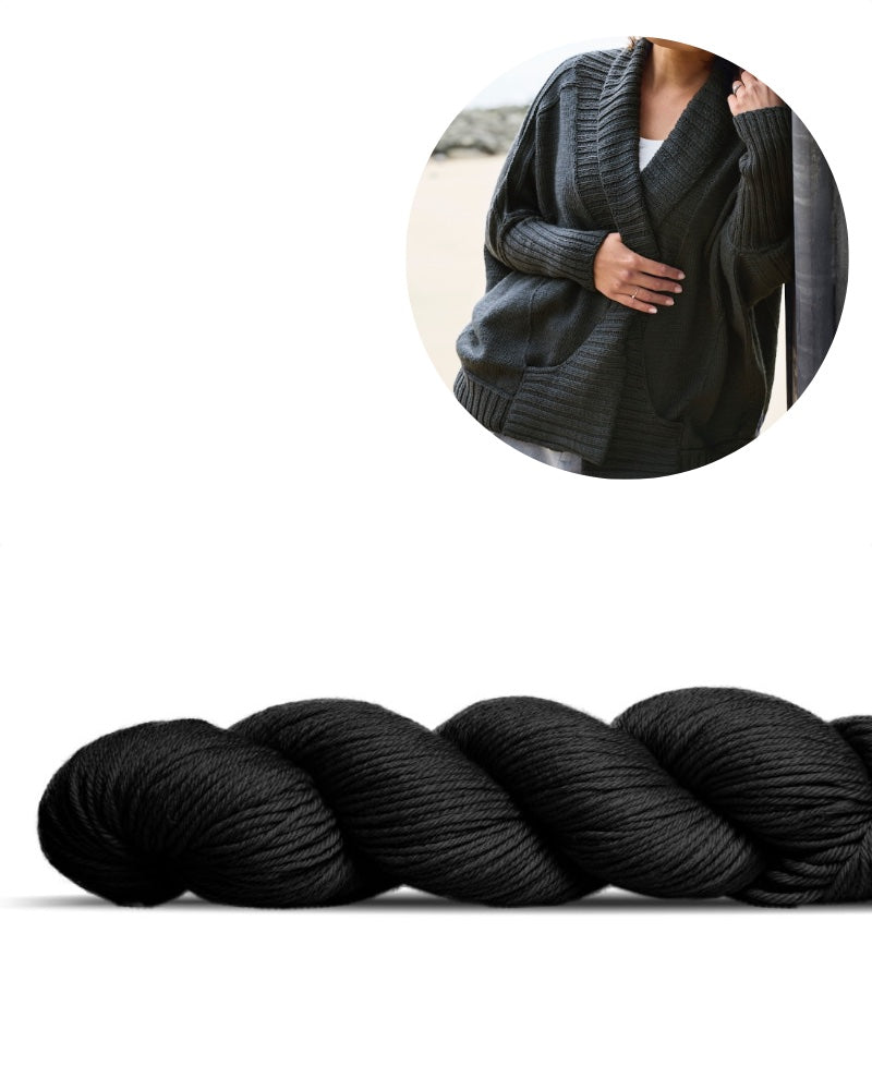 Strickset Rosy Green Wool Festa Cardigan schwarz