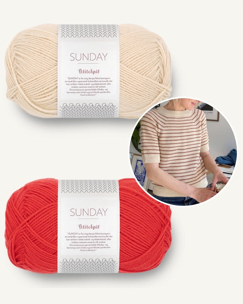 PetiteKnit Friday Tee aus Sunday in almond und poppy