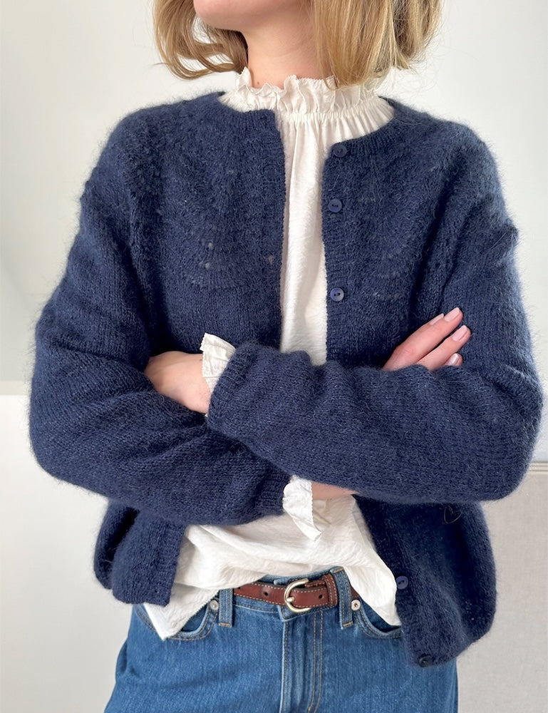 Peacock Cardigan | romantisches Muster aus Alpakka Folgetrad und Tynn Silk Mohair