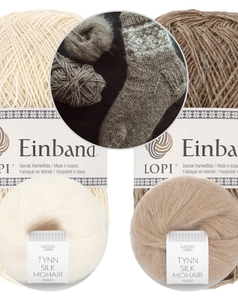 Arctic Sun Socks | Norweger-Socken aus Einband von Lopi Island und Tynn Silk Mohair von Sandnes