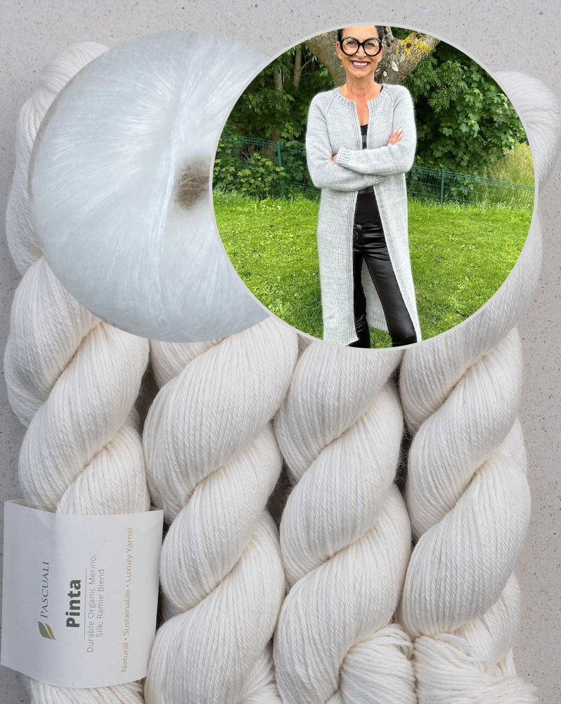 Catelyn Cardigan | lässig schlichter Mantel aus Pinta und Mohair Bliss von Pascuali