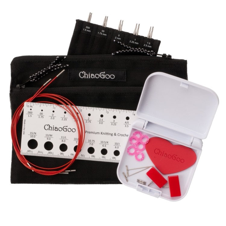 Nadelset Mini Twist Red Lace - 13cm