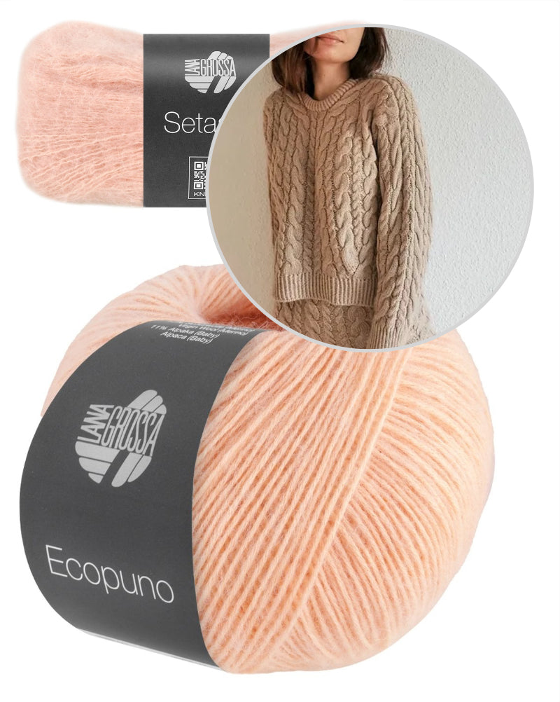 Ann-Kathrin Stoll Cozy Cable Sweater mit Ecopuno und Setasuri von Lana Grossa 11