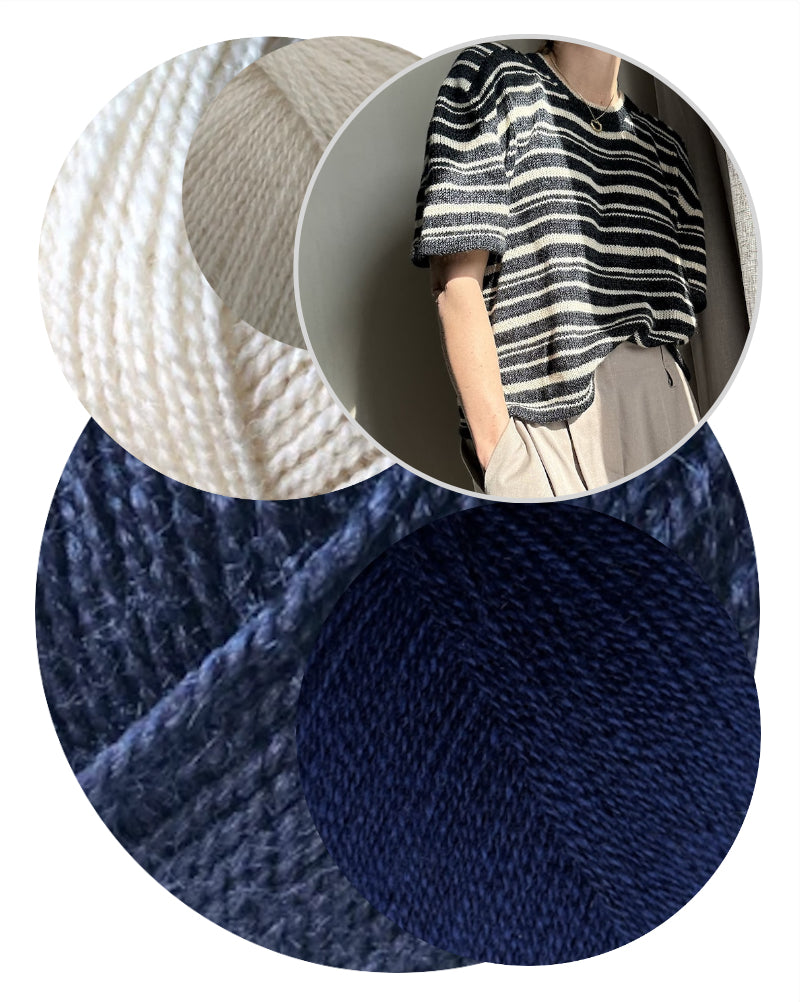 Direction Loop Tee | oversize Streifen aus Wild & Soft und Cashmere Lace von Gepard Garn