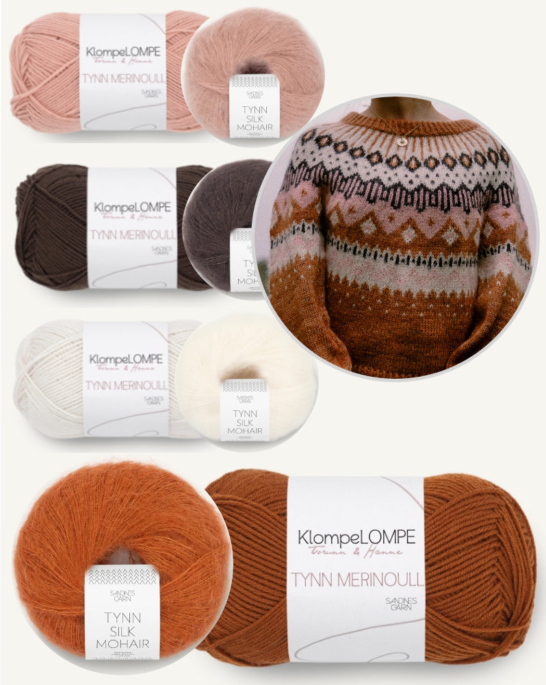 Kutovakika Dirty Caramle Sweater mit Tynn Merinoull und Tynn Silk Mohair von Sandnes Garn 5