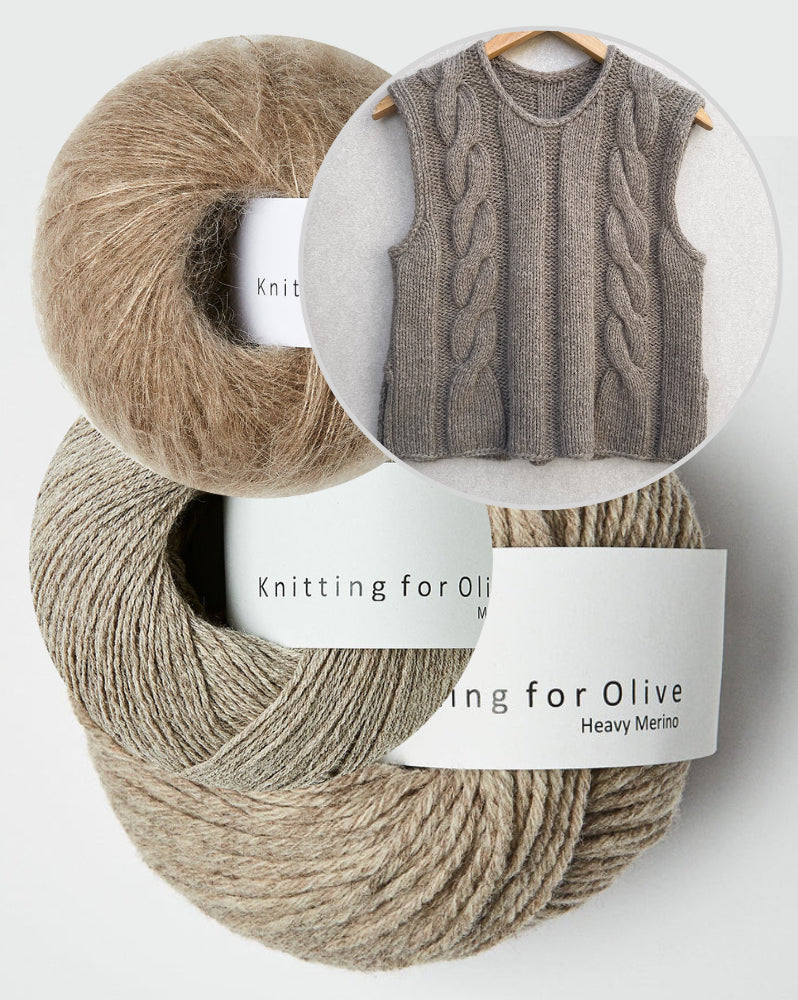 Emma Slipover | bezauberndes Zopfmuster aus Heavy Merino, Merino und Soft Silk Mohair