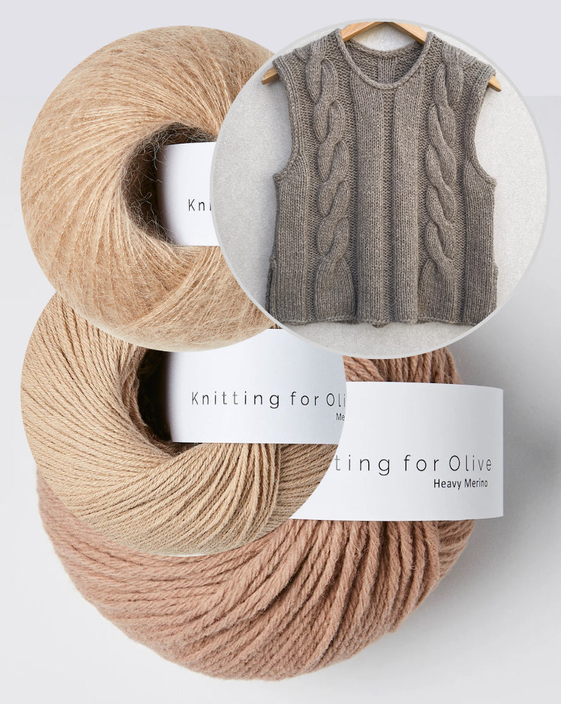 Emma Slipover | bezauberndes Zopfmuster aus Heavy Merino, Merino und Soft Silk Mohair