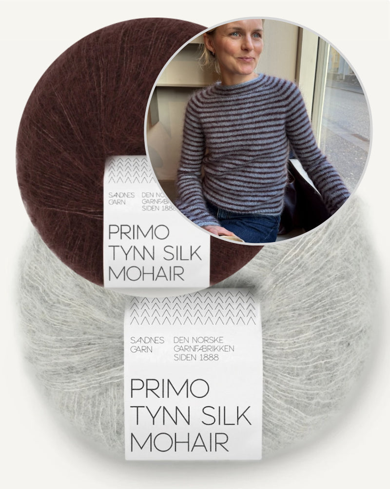 Frankie Blouse | feine Streifen aus Primo Tynn Silk Mohair von Sandnes Garn