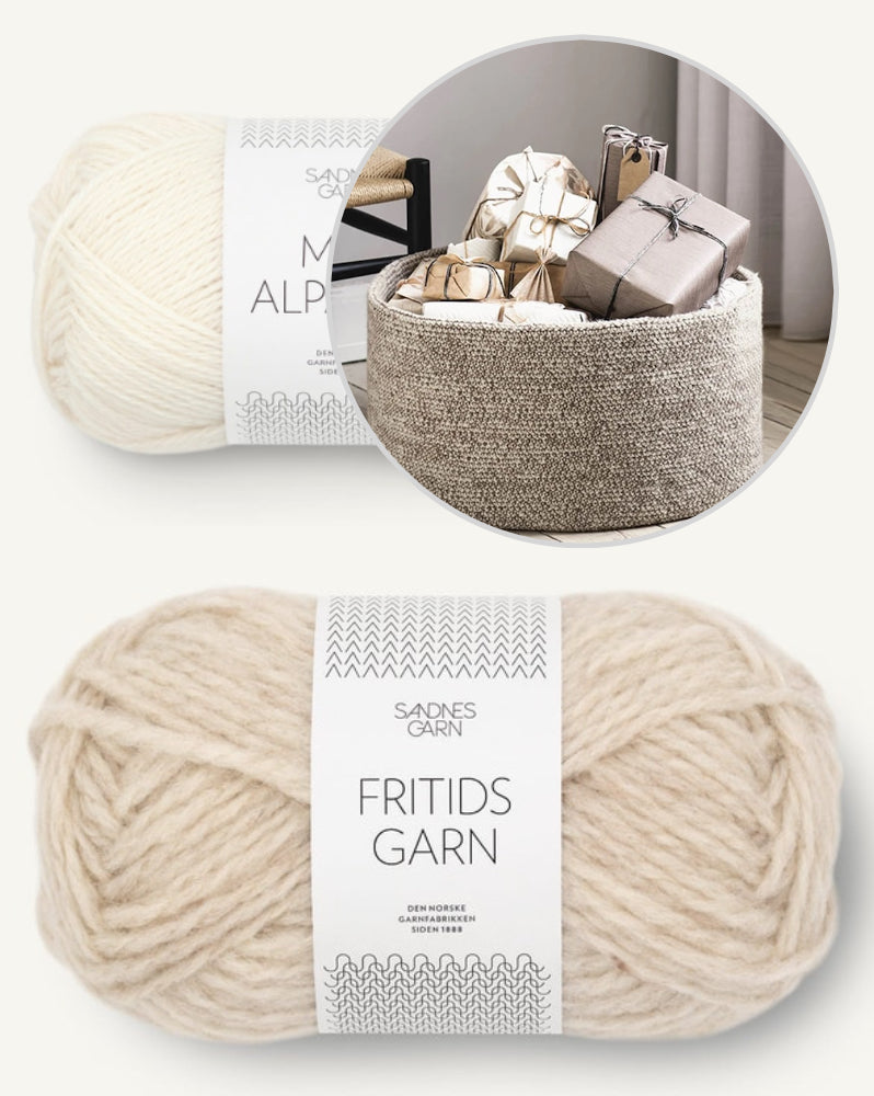Großer Korb | für bezaubernden Stauraum aus Fritidsgarn und Mini Alpakka von Sandnes Garn