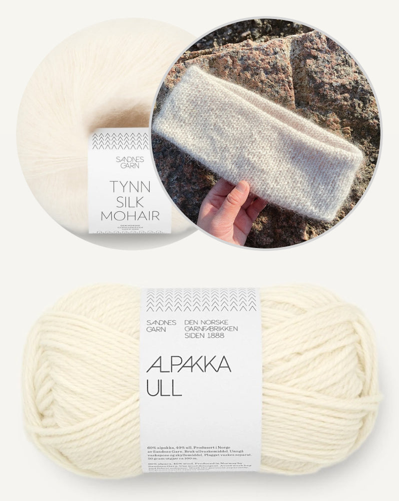 Joo Headband | schön minimalistisch mit Alpakka Ull und Tynn Silk Mohair von Sandnes Garn