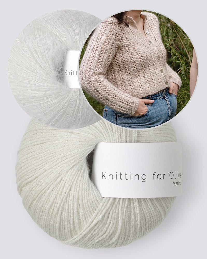 Cathy Cardigan | bezauberndes Lacemuster aus Merino und Soft Silk Mohair von Knitting for Olive