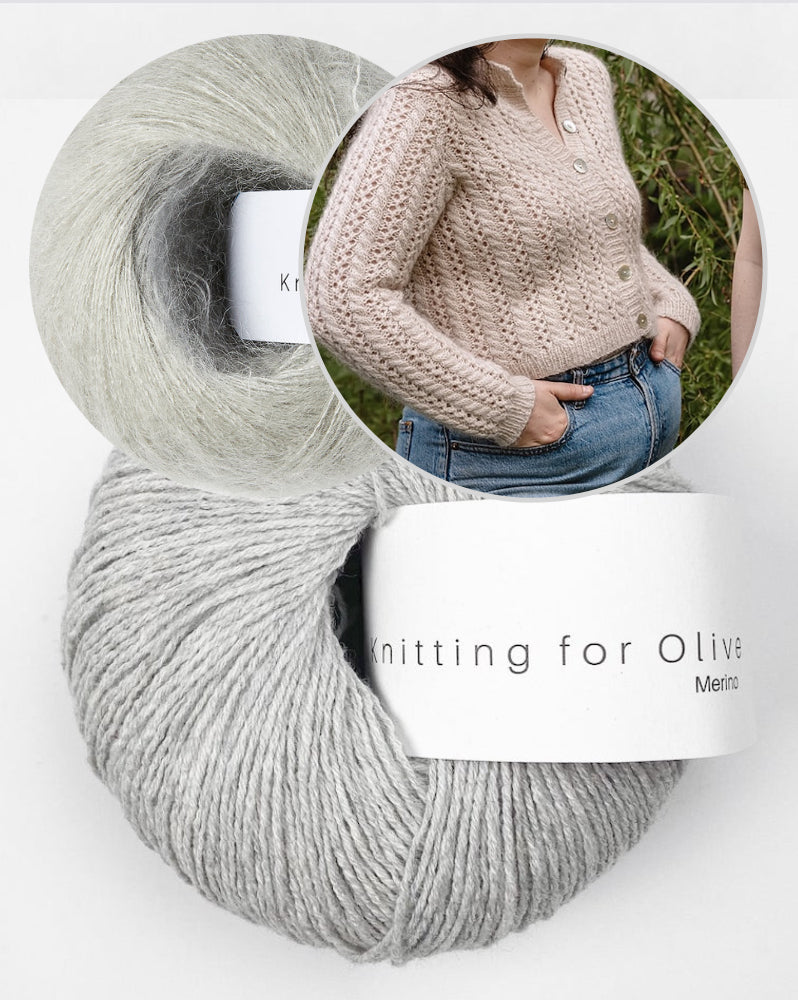 Cathy Cardigan | fortryllende hulmønster i Merino og Soft Silk Mohair fra Knitting for Olive