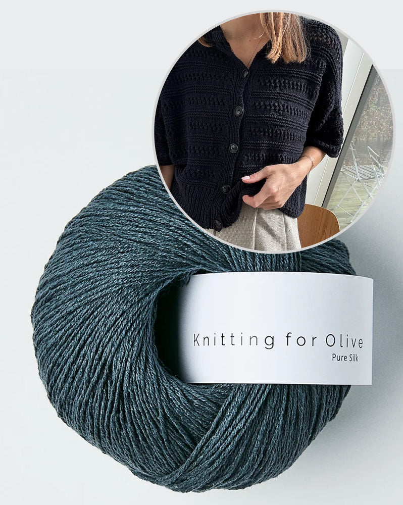 Lacey Loop Cardigan | zartes Muster aus Pure Silk von Knitting for Olive