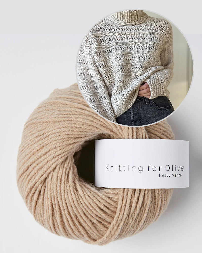 Lacey Loop Rollneck | feine Strukturstreifen aus Heavy Merino von Knitting for Olive