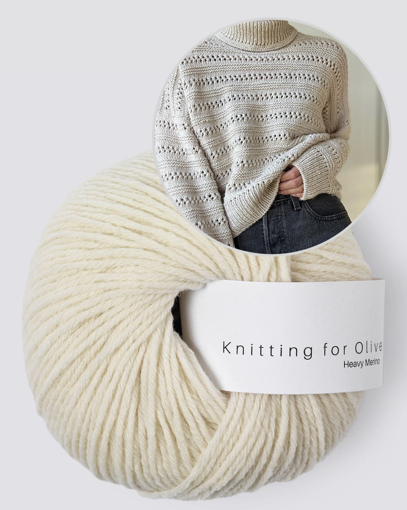 Lacey Loop Rollneck | feine Strukturstreifen aus Heavy Merino von Knitting for Olive