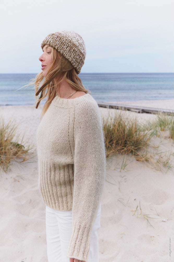 Lana Grossa Rippenraglan Sweater mit Setasuri 1
