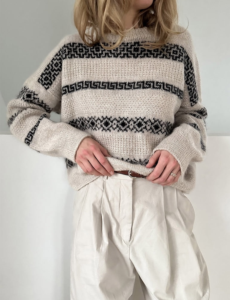 Terracotta Sweater | Keramik Muster aus Tynn Peer Gynt und Tynn Silk Mohair von Sandnes Garn