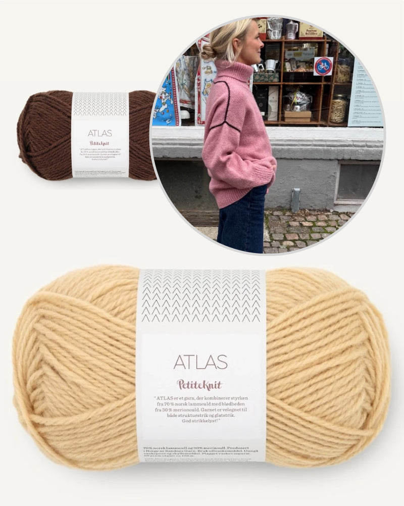 Linea Sweater | warmer Rollkragen und feine Kontrastlinien aus Atlas von Sandnes Garn