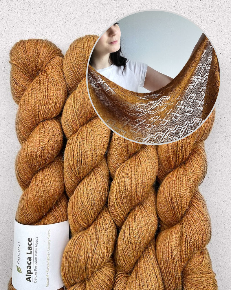 Lucarne Scarf | feines Lacemuster - super weich aus Alpaca Lace von Pascuali