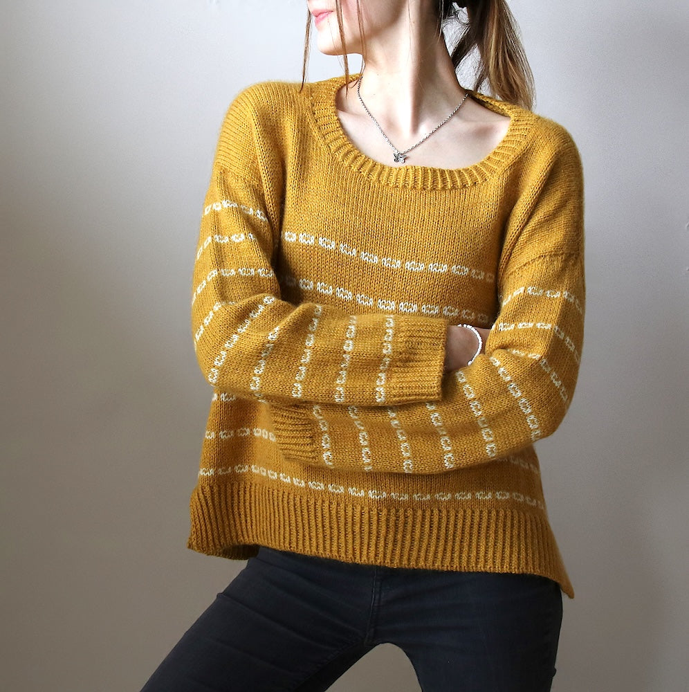 Sticky Sweet Sweater | lässige Streifen mit Sayama und Mohair Bliss von Pascuali
