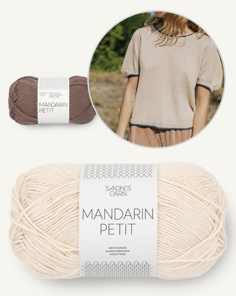 Molly Tee | mit zarten Kontrasträndern aus Mandarin Petit von Sandnes Garn