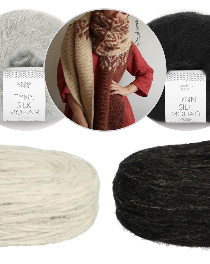 Teti Lutsak Nivalis Wrap mit Plötulopi von Lopi Island und Tynn Silk Mohair von Sandnes Garn 10