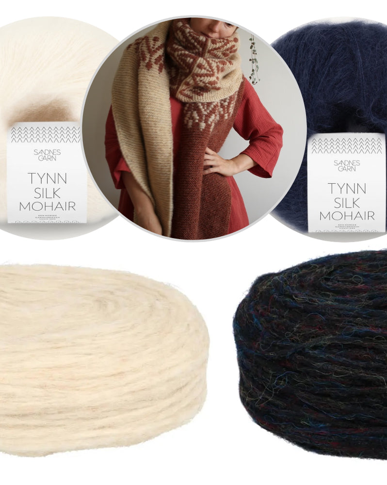 Teti Lutsak Nivalis Wrap mit Plötulopi von Lopi Island und Tynn Silk Mohair von Sandnes Garn 12