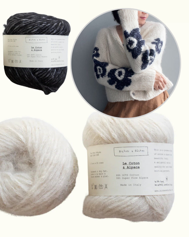 Nola Cardigan | ikonische Blütenärmel aus Le Coton & Alpaca von Biches & Bûches