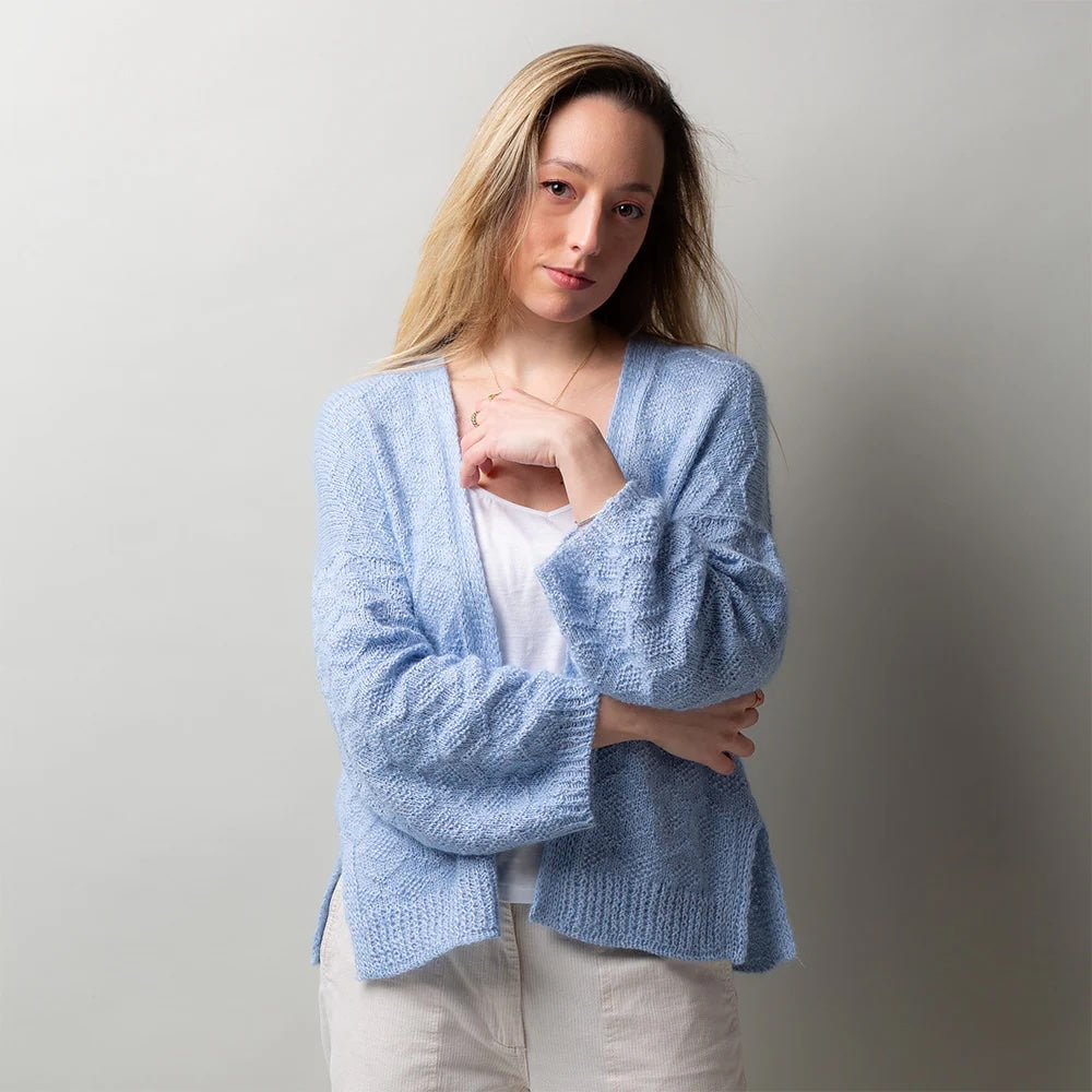 Diamond Breeze Cardigan | zarte Jacke mit Suave und Mohair Bliss von Pascuali