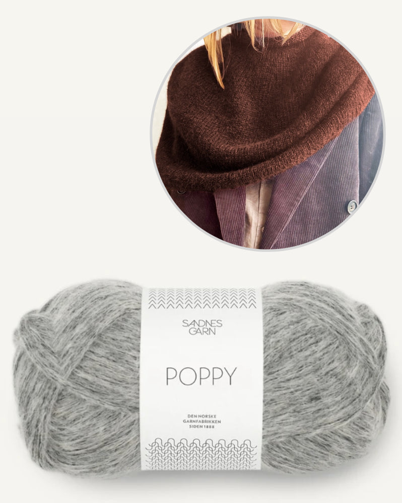 LeKnit Plain Yoke Poncho mit Poppy von Sandnes Garn 8