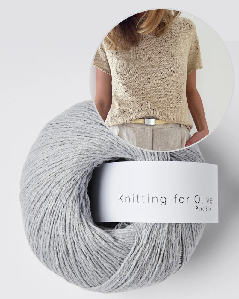 LeKnit Plain Yoke Tee 28 mit Pure Silk von Knitting for Olive 9