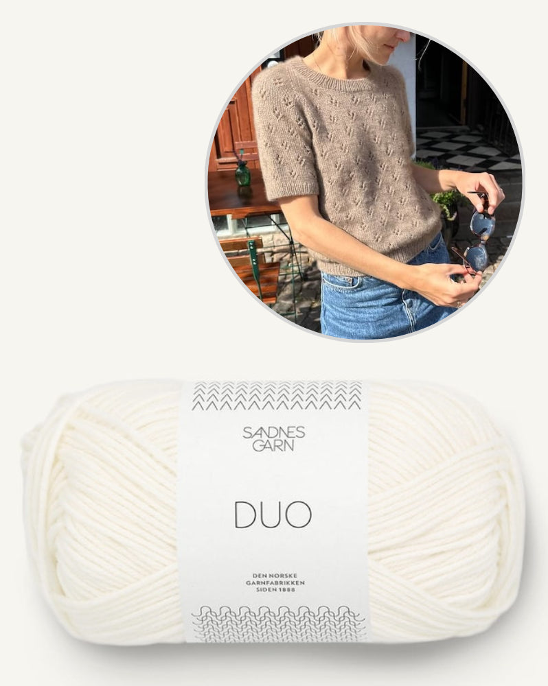 Rigmor Tee | leichtes Shirt mit Lochmuster aus Duo von Sandnes Garn