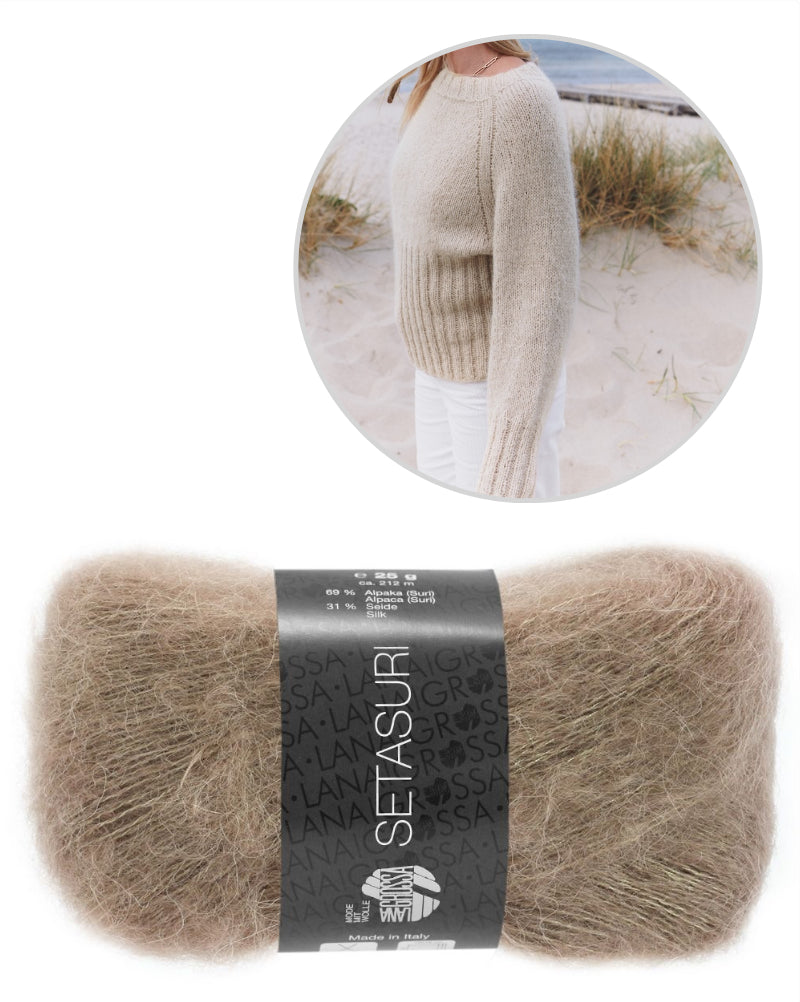 Lana Grossa Rippenraglan Sweater mit Setasuri 8