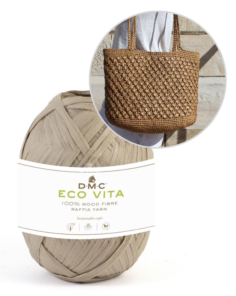 Riviera Bag | gehäkelte Strandtasche aus Eco Vita Raffia von DMC