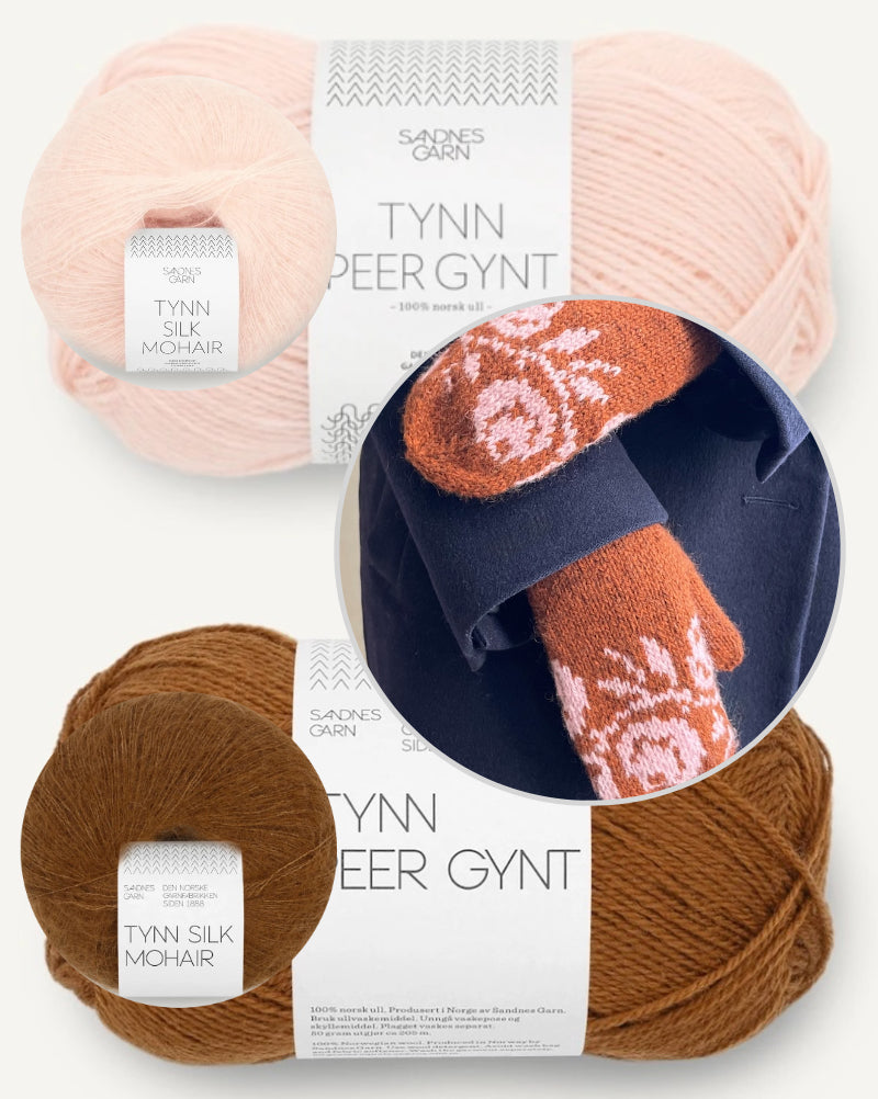Rosie Mittens | vintage Muster aus Tynn Peer Gynt und Tynn Silk Mohair von Sandnes Garn