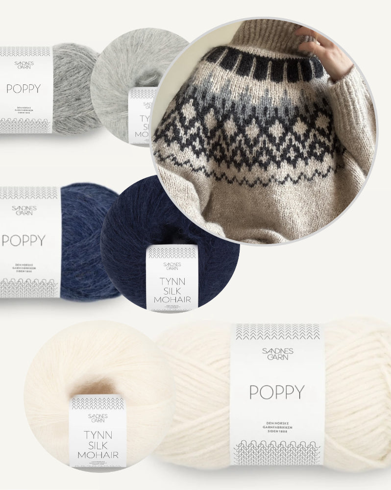 San Sweater von Aegyoknit mit Poppy und Tynn Silk Mohair von Sandnes Garn 10