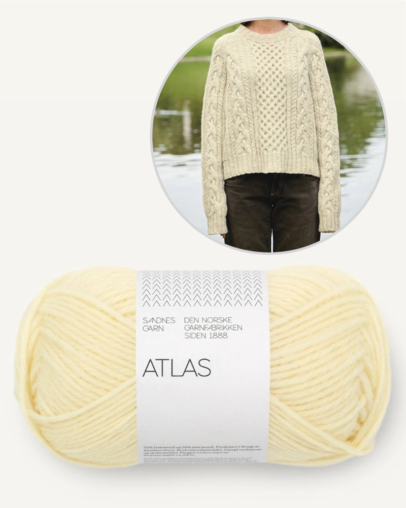 Wilbur Cable Sweater | zeitloses Zopfmuster aus Atlas von Sandnes Garn