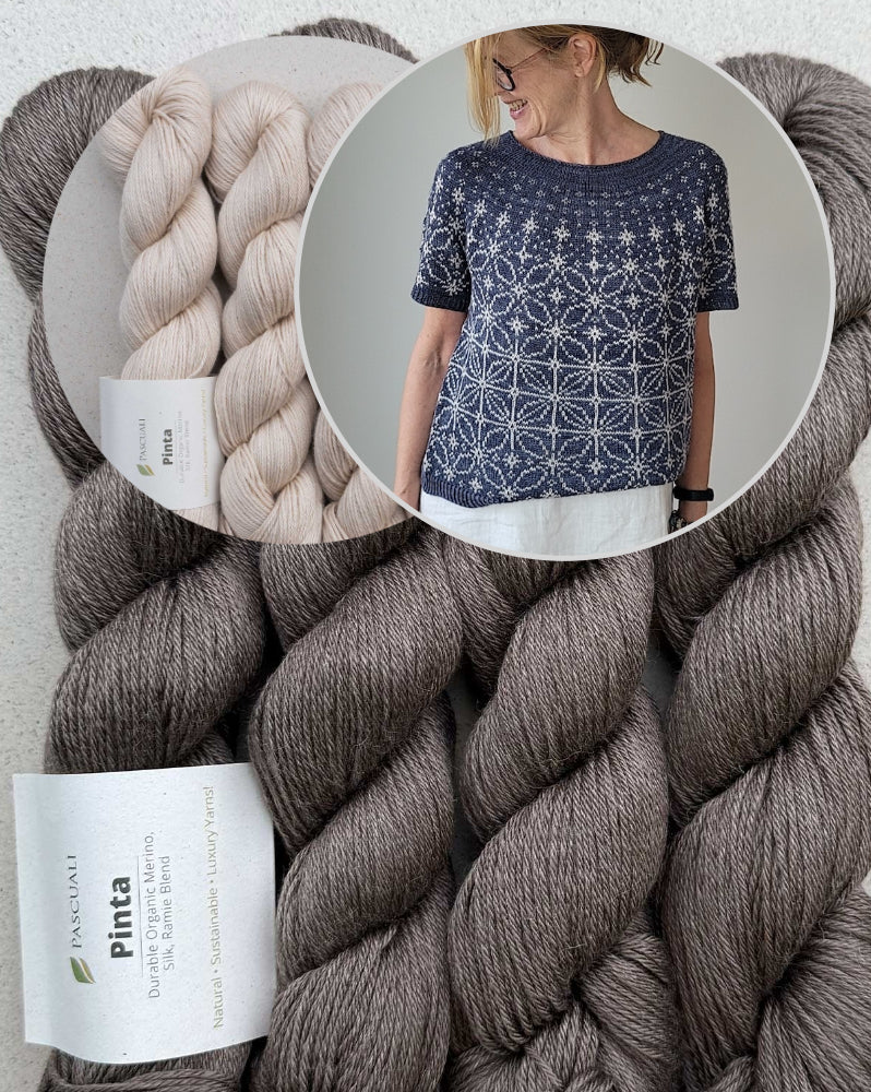 Sashiko Tee | grafisches Stickmusterbild aus Pinta von Pascuali