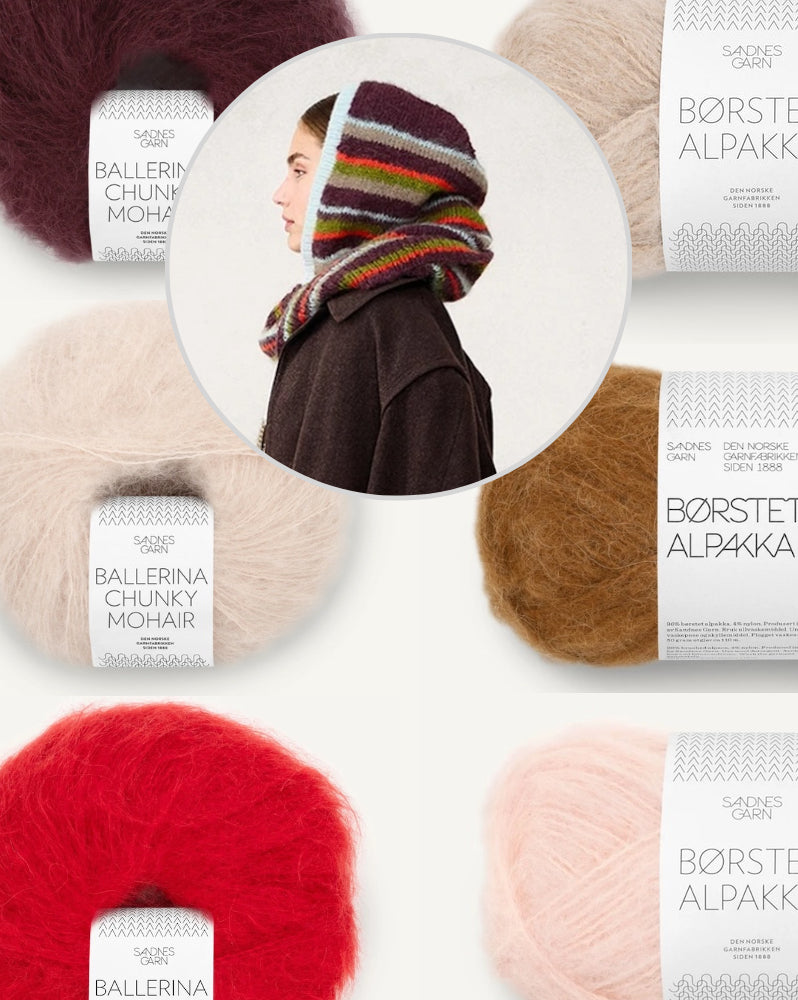 Snuggle Hood - Stripes | aus Ballerina Chunky Mohair und Borstet Alpakka von Sandnes Garn