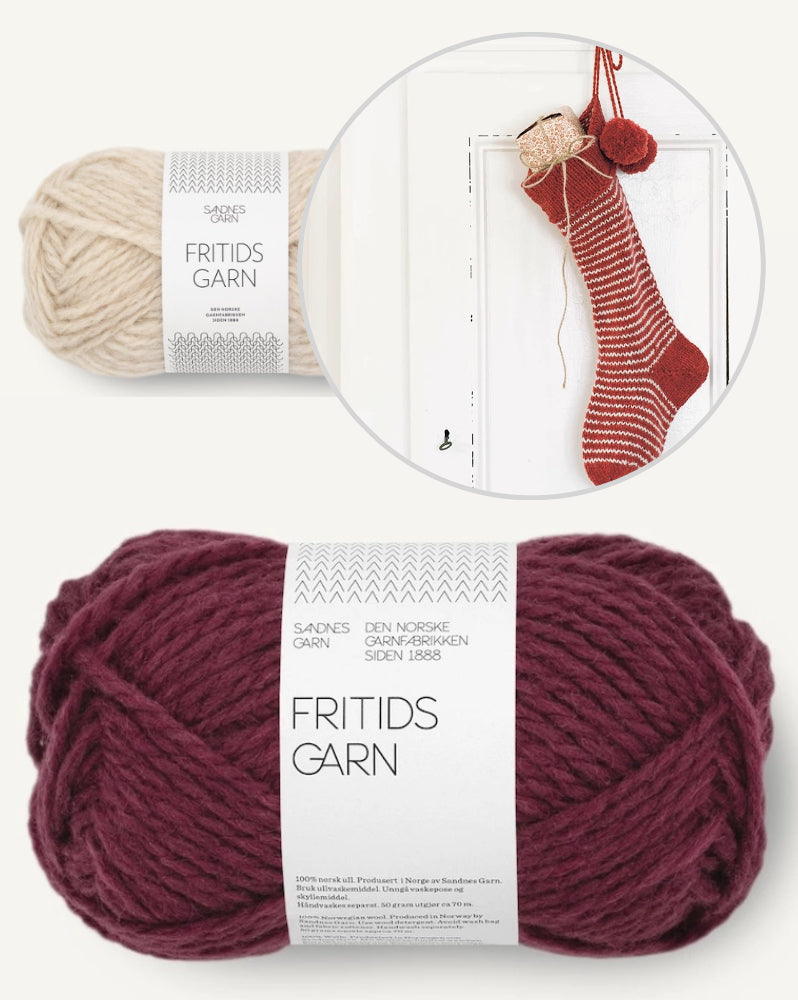 Streifen Weihnachtssocke | bezaubernd feierlich aus Fritidsgarn von Sandnes Garn