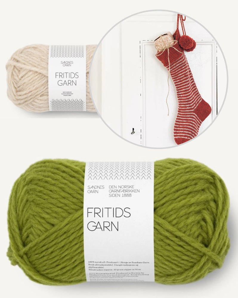 Streifen Weihnachtssocke | bezaubernd feierlich aus Fritidsgarn von Sandnes Garn