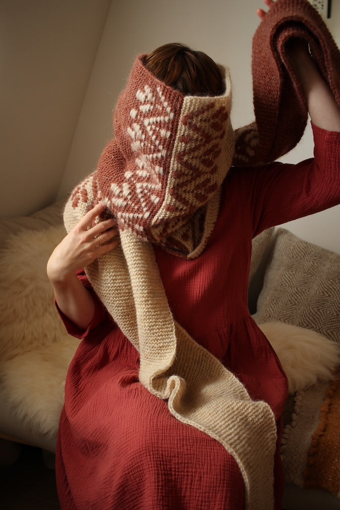 Teti Lutsak Nivalis Wrap mit Plötulopi von Lopi Island und Tynn Silk Mohair von Sandnes Garn 3