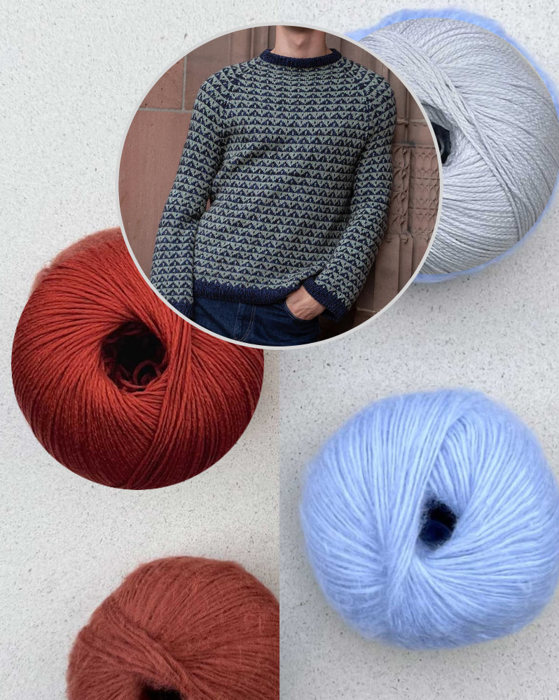 Trigon Sweater | Jaquardmuster mit Suave und Arctic Pearl von Pascuali