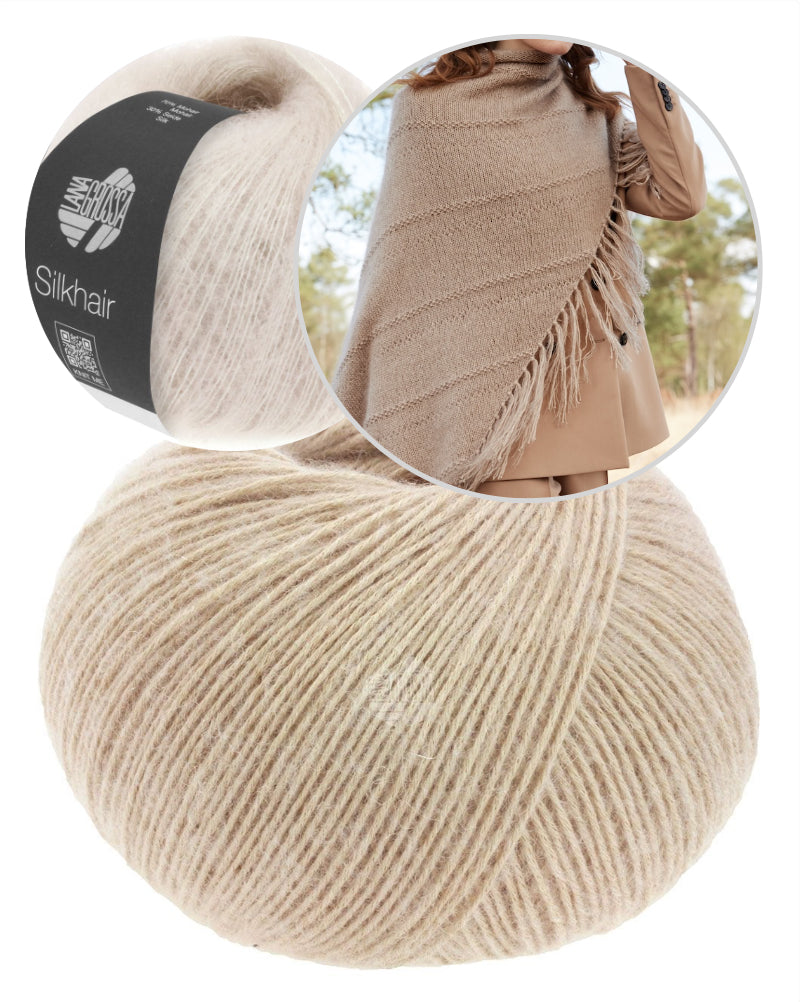 Dreieckstuch Windhauch | zartes Tuch aus Ecopuno und Silkhair von Lana Grossa