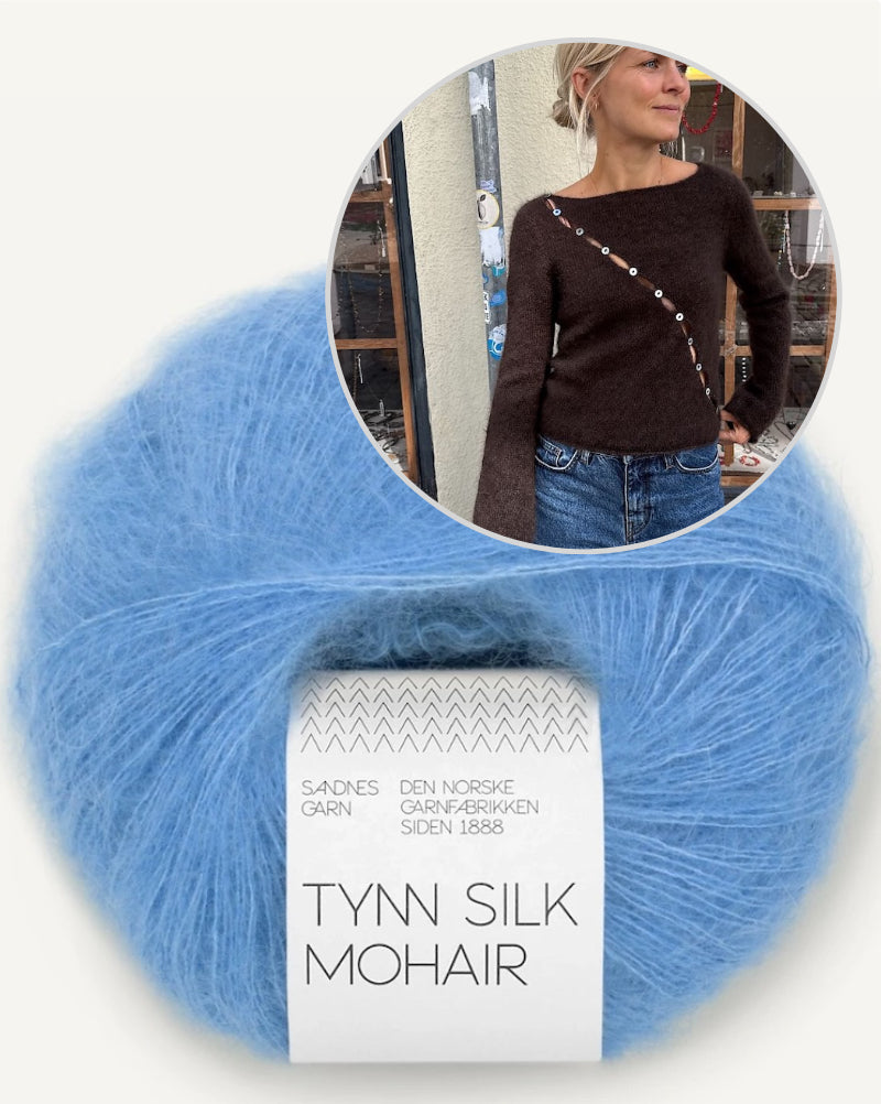 PetiteKnit Valerie Blouse mit Tynn Silk Mohair von Sandnes Garn 16