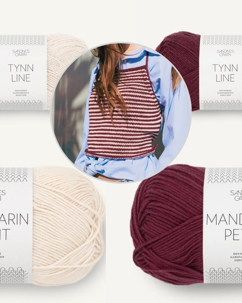 West Wrap | Streifentop mit Schleifen am Rücken aus Mandarin Petit und Tynn Line