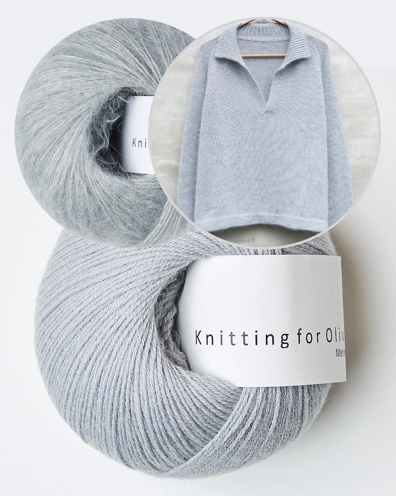 Wilson Sweater | zarter Polokragen aus Merino und Soft Silk Mohair von Knitting for Olive