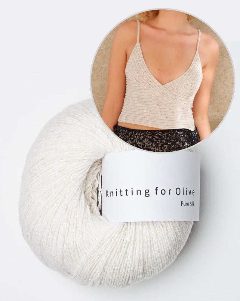 Yoko Top | Wickeltop mit Pure Silk von Knitting for Olive